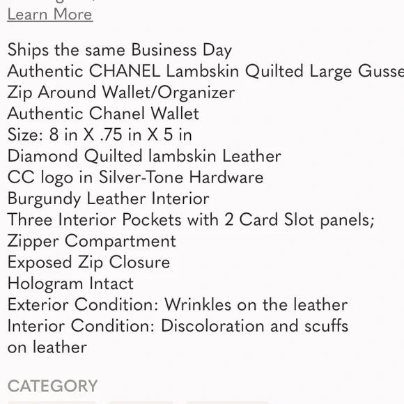 Authentic Chanel Wallet with Added Chain - Comes with Box and Card - Picture 16 of 16